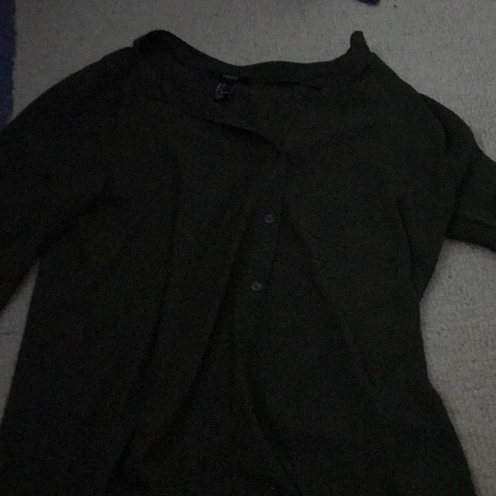 Olive Green button top